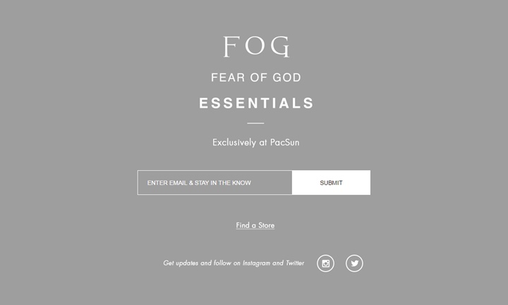 FEAR OF GOD x PacSun "F.O.G. ESSENTIAL" (フィア オブ ゴッド)