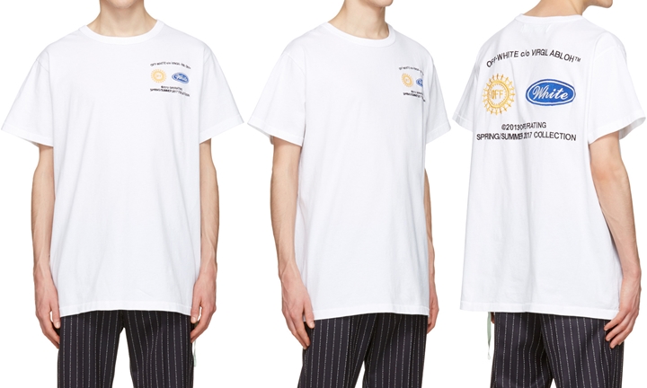 SSENSE限定！OFF-WHITE C/O VIRGIL ABLOH ホワイト ワーク T シャツ (オフホワイト)