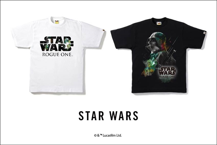 A BATHING APE × STAR WARS “ROGUE ONE TEE”が3/25発売！ダース・ベイダーと デス・スターをシンボリックに用い、バックにはブランドロゴを配置！ (ア ベイシング エイプ スターウォーズ ローグワン)