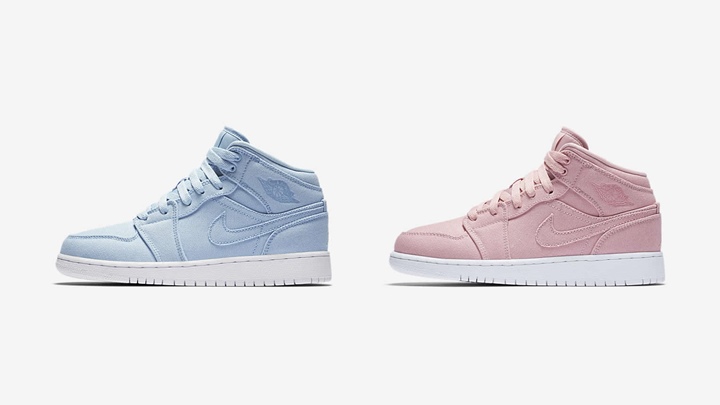 ナイキ ウィメンズ エア ジョーダン 1 ミッド "ブルー/ピンク" (NIKE WMNS AIR JORDAN 1 MID "Blue/Pink") [554725-425,620]