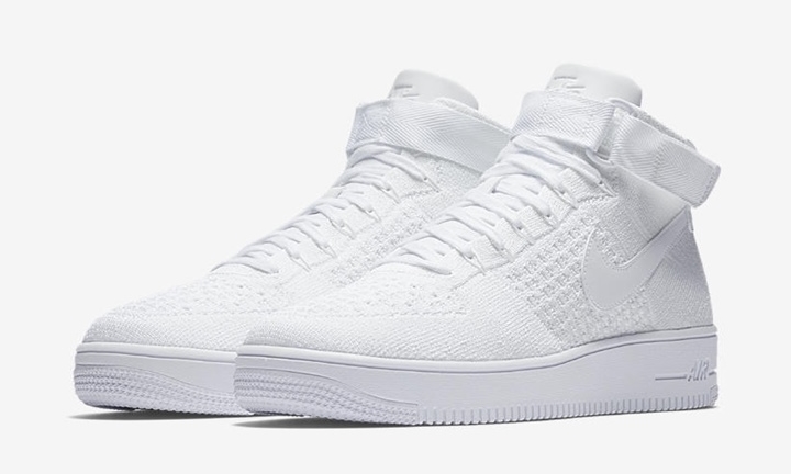 ナイキ エア フォース 1 ウルトラ フライニット ミッド “トリプル ホワイト” (NIKE AIR FORCE1 ULTRA FLYKNIT MID “Triple White”) [817420-102]