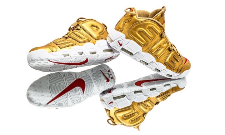 4月下旬発売！SUPREME × NIKE AIR MORE UPTEMPO “Metallic Gold/White ...