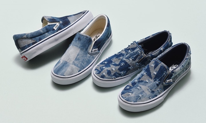 VANS Slip-Onからブリーチデニム素材をパッチワーク風やスターに型どり加工した「BLEACH DENIM PACK」が登場！ (バンズ)