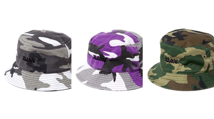 X-largeからロゴ刺繍のCAMO BUCKET HATが発売！ (エクストララージ)