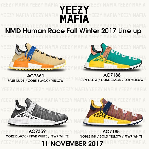 【リーク】11/11発売予定！Pharrell Williams x adidas Originals NMD_R1 “HUMAN RACE” 4モデル (ファレル・ウィリアムス アディダス オリジナルス エヌ エム ディー アール ワン “ヒューマン レース”) [AC7188,7359,7360,7361]