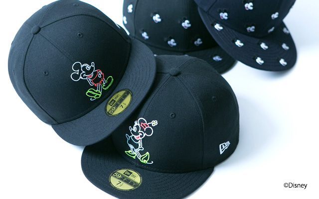 New Era × Disney コラボ！ミッキーマウスとミニーマウスをネオンサイン、ミニロゴ、モノグラムの刺繍で表現した「59FIFTY」が発売 (ニューエラ ディズニー)