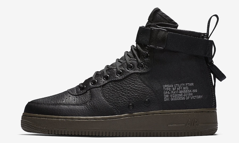 【オフィシャルイメージ】ナイキ スペシャル フィールド エア フォース 1 ミッド “ブラック” (NIKE SPECIAL FIELD AIR FORCE 1 {SFAF-1} MID “Black”) [917753-002]