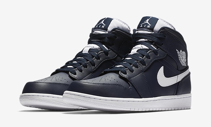 ナイキ エア ジョーダン 1 ミッド “オブシディアン/ホワイト” (NIKE AIR JORDAN 1 MID “Obsidian/White”) [554724-402]