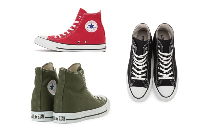 スニーカー女子へ向けた足長効果！高さ4.5cmのインヒールを搭載したCONVERSE ALL STAR INHEEL HI 3カラーがグレードアップ！