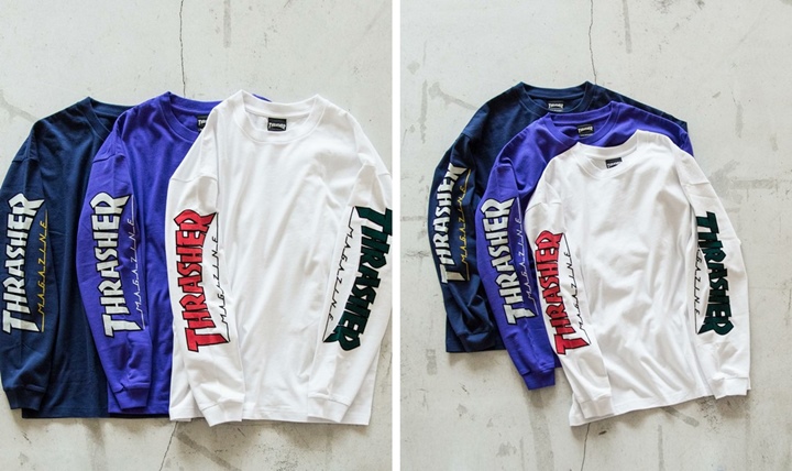 BEAUTY&YOUTH × THRASHER LOGO LS TEE 2017 F/Wが8月下旬発売 (ビューティアンドユース スラッシャー)