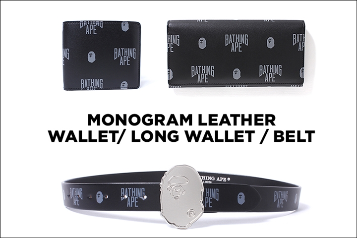 A BATHING APE MONOGRAM LEATHER WALLET/BELTが7/8発売 (ア ベイシング エイプ)