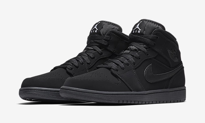 ナイキ エア ジョーダン 1 ミッド “ブラック/ブラック/ホワイト” (NIKE AIR JORDAN 1 MID “Black/Black/White") [554724-040]