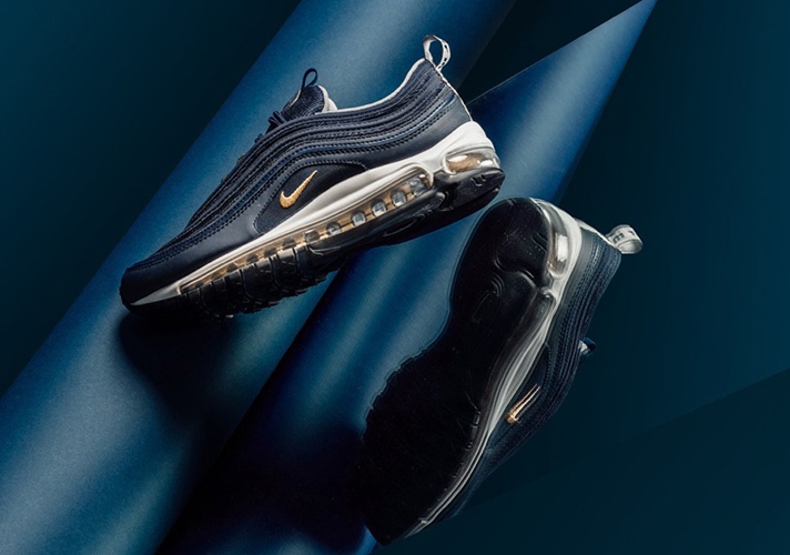 navy blue and gold air max 97