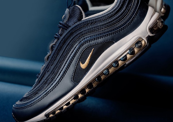 navy blue and gold air max 97