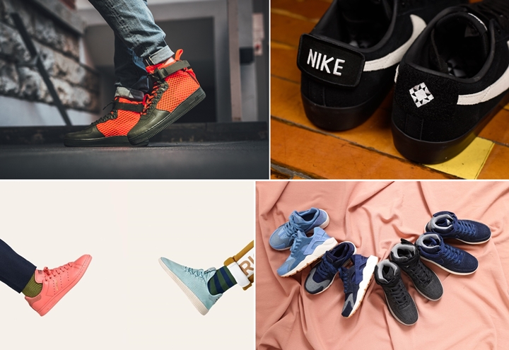 【まとめ】8/10発売の厳選スニーカー！(NIKE SPECIAL FIELD AIR FORCE 1 {SFAF-1} MID “Cargo Kahki/Crimson”)(Pharrell Williams x adidas Originals STANSMITH/Tennis Hu "Pastel Pack")(atmos/Sports Lab by atmos NIKE WMNS AIR FORCE 1 HIGH SE/HUARACHE RUN SE)(SB BLAZER LOW GT “Black/White”)