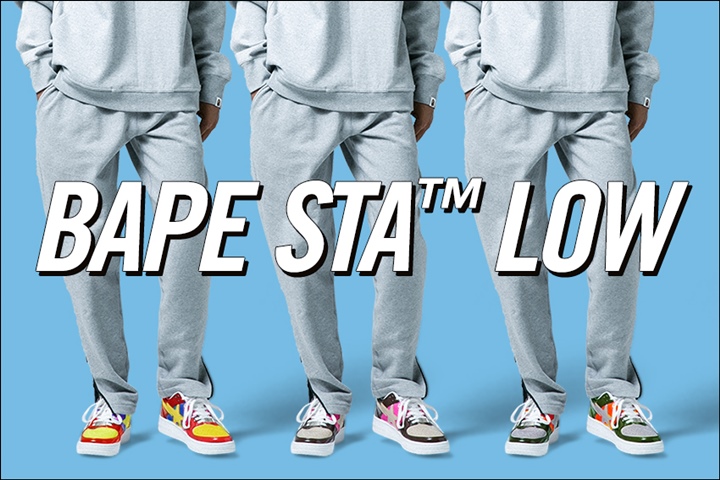 A BATHING APEよりエナメルレザー/パテントレザー素材を使用したBAPE STA LOW 3カラーが8/12発売！ (ア ベイシング エイプ)