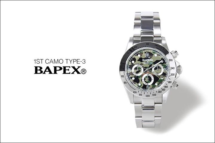 A BATHING APE オリジナルウォッチ シリーズの「BAPEX」からグリーン/イエローの2色展開で8/19から発売！ (ア ベイシング エイプ)