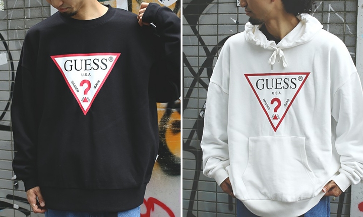 web限定！GUESS × FREAK’S STORE 別注 スーパービッグ ロゴ クルーネックスウェット/プルオーバーパーカーが9月中旬発売 (ゲス フリークスストア)