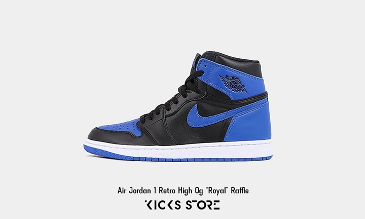 KicksstoreにてWEB抽選！ナイキ エア ジョーダン 1 レトロ ハイ OG “ロイヤル” (NIKE AIR JORDAN 1 RETRO HIGH OG “ROYAL 2017″) [555088-007]