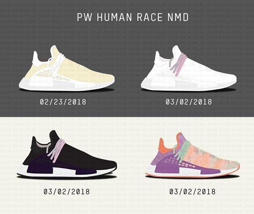 【リーク】2018年2月3月発売予定！Pharrell Williams x adidas Originals NMD “HUMAN RACE” New 4 Color (ファレル・ウィリアムス アディダス オリジナルス エヌ エム ディー “ヒューマン レース” 2018)