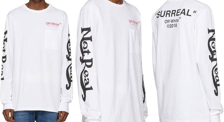 オートバイメーカーのフォントに似たOFF-WHITE C/O VIRGIL ABLOH 2017 F/W “Not Real L/S TEE” (オフホワイト)