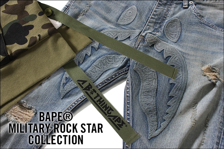 A BATHING APEからROCK STARをテーマにミリタリー要素を取り入れたコレクション「MILITARY ROCK STAR COLLECTION」が9/23発売！ (ア ベイシング エイプ)