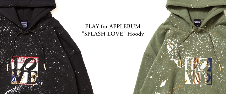 貴重なヴィンテージシルクスカーフハンドメイド「LOVE」ロゴが貼り付いたPLAY for APPLEBUM “SPLASH LOVE” Hoody (プレイ フォー アップルバム)