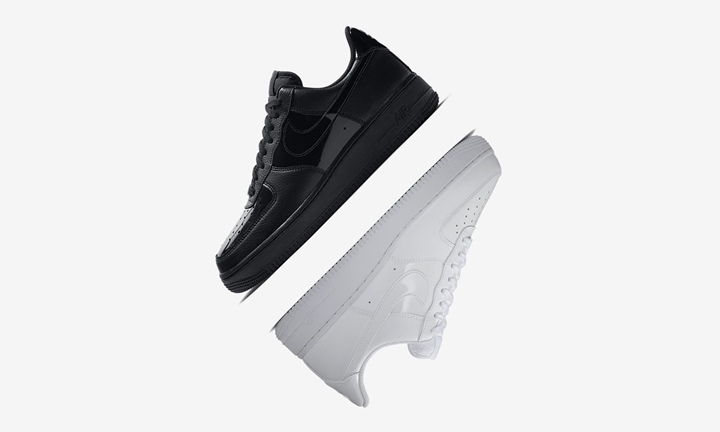 レザーとパテントレザーを組み合わせたナイキ ウィメンズ エア フォース 1 07 ロー “パテント” 2カラー (NIKE WMNS AIR FORCE 1 07 LOW “Patent”) [AH0287-001,100]