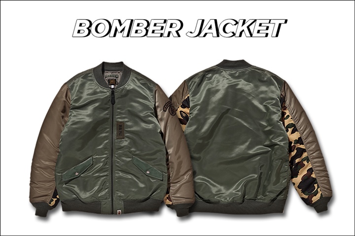 A BATHING APEからBAPEらしいデザインに仕上げた「BOMBER JACKET」が10/28発売 (ア ベイシング エイプ