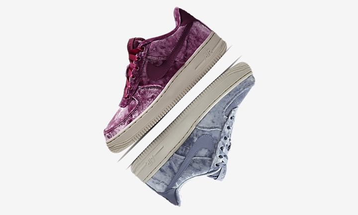 ベルベットを使用したナイキ BG エア フォース 1 ロー LV8 2カラー (NIKE BG AIR FORCE 1 LOW LV8 "Velvet") [849345-401,601]