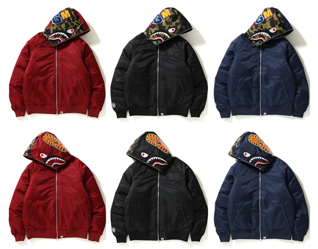 A BATHING APEからハーフCAMO柄で仕上げたダウンジャケット「SHARK HOODIE DOWN JACKET」が11/18発売！ (ア ベイシング エイプ)