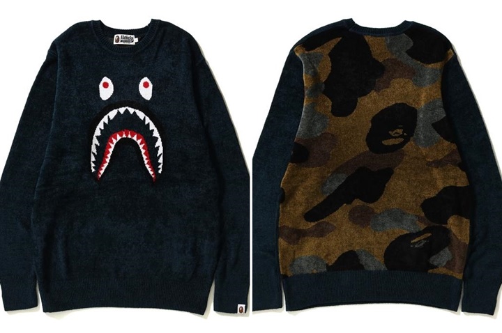 A BATHING APEからシャークモチーフのニット「SHARK KNIT」が11/25発売！ (ア ベイシング エイプ)