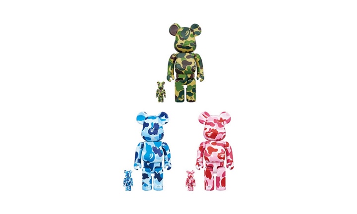 A BATHING APE ABC CAMO BE@RBRICKがウォータープリント仕様にて12月発売 (ア ベイシング エイプ ベアブリック)