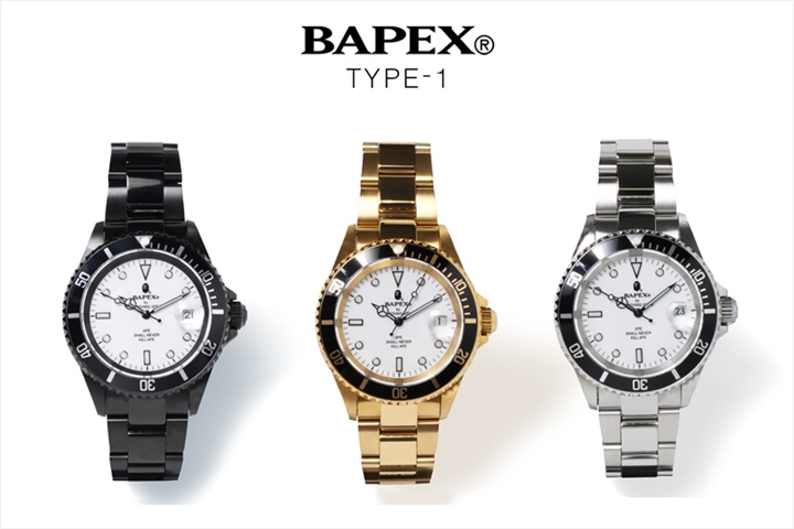 A BATHING APE オリジナルリストウォッチ「TYPE 1 BAPEX」が進化を遂げた姿で12/16から発売 (ア ベイシング エイプ)