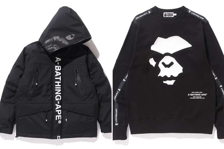 A BATHING APEからスポーティなシルエットとMAD APE FACEを採用したシャープなビジュアルでブラックを基調とした「BAPE HIGH-TECH ARMY COLLECTION」が12/23発売 (ア ベイシング エイプ)