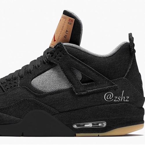 ブラック×ブラックカラーのリーバイス × ナイキ エア ジョーダン 4 (Levi’s NIKE AIR JORDAN IV “Black/Black”) [AO2571-001]