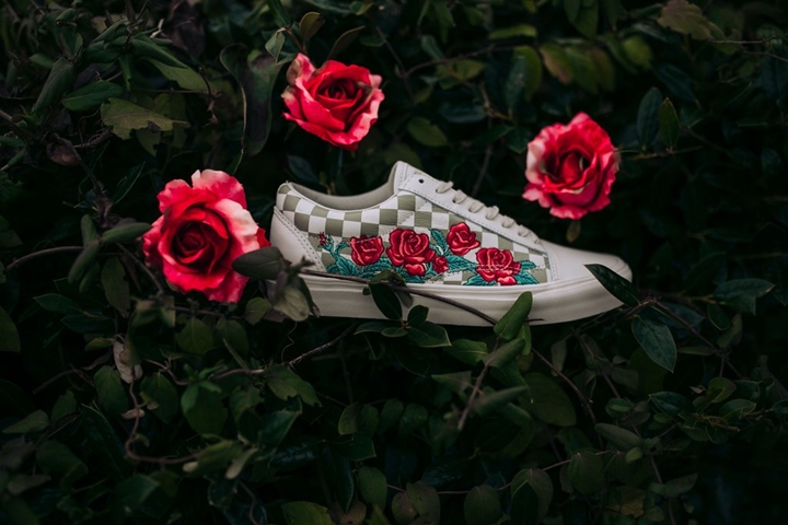 VANS OLD SKOOL DX "Rose Embroidery" Marshmallow (バンズ オールド スクール "ローズ エンブロイダリー" マッシュルーム)