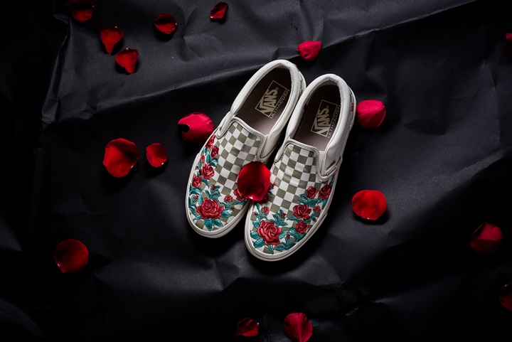 VANS Slip-On DX “Rose Embroidery” Marshmallow (バンズ スリッポン “ローズ エンブロイダリー” マッシュルーム)