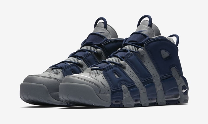 【国内 8/25 発売】ナイキ エア モア アップテンポ “ホーヤーズ – クール グレー/ミッドナイト ネイビー” (NIKE AIR MORE UPTEMPO “Hoyas – Cool Grey/Midnight Navy”) [921948-003]