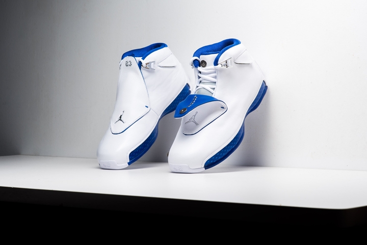 1/22発売！ナイキ エア ジョーダン 18 レトロ "ホワイト/スポーツ ロイヤル" (NIKE AIR JORDAN XVIII RETRO White/Sport Royal") [AA2494-106]