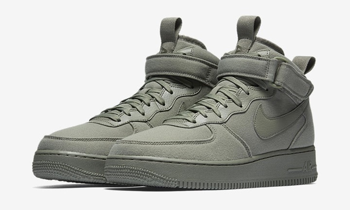 2018年 春モデル！ナイキ エア フォース 1 ミッド 07 キャンバス “ダーク スタッコ” (NIKE AIR FORCE 1 MID ’07 CANVAS “Dark Stucco” 2018 SPRING) [AH6770-001]