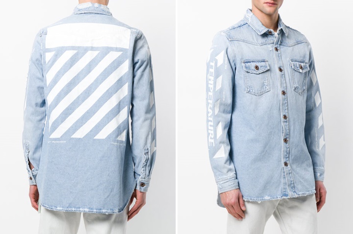 OFF-WHITE C/O VIRGIL ABLOH 2018 S/S “Oversized Denim Jacket “Temperature” (オフホワイト “オーバーサイズ デニム ジャケット”)