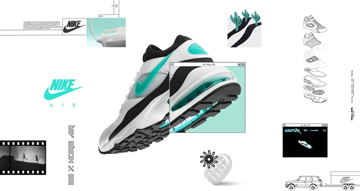 【オフィシャルイメージ】2/2発売！ナイキ エア マックス 93 “ホワイト/スポーツ ターコイズ” (NIKE AIR MAX 93 “White/Sport Turquoise”) [306551-107]