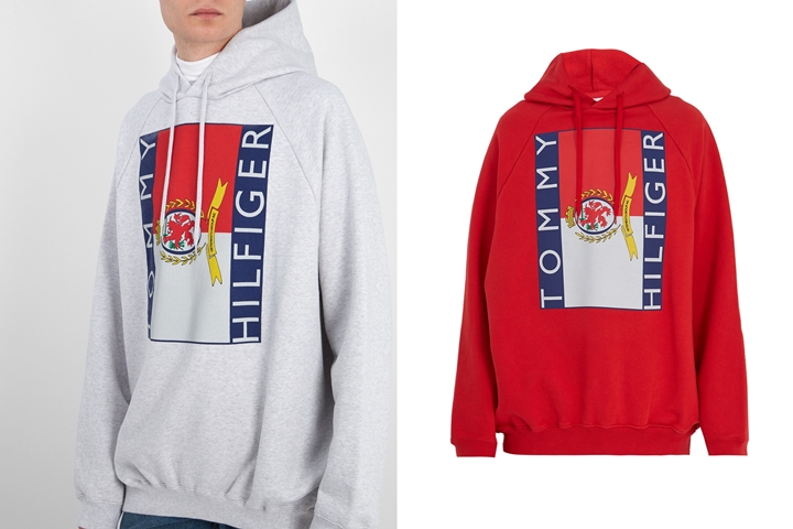 VETEMENTS x TOMMY HILFIGER “hooded cotton-blend sweatshirt” (ヴェトモン トミー ヒルフィガー)