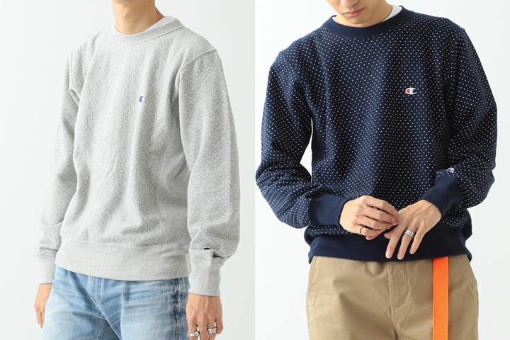 Champion × BEAMS 別注 ドットプリント クルーネックスウェットが2月中旬発売 (チャンピオン ビームス)