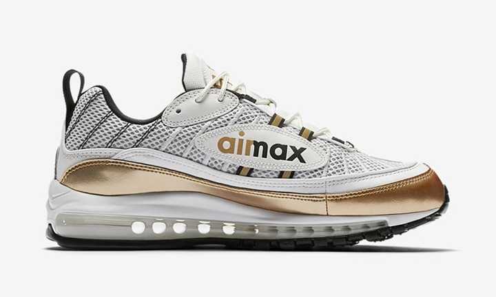 【オフィシャルイメージ】ナイキ エア マックス 98 UK “ホワイト/メタリック ゴールド” (NIKE AIR MAX 98 UK “White/Metallic Gold”) [AJ6302-100]