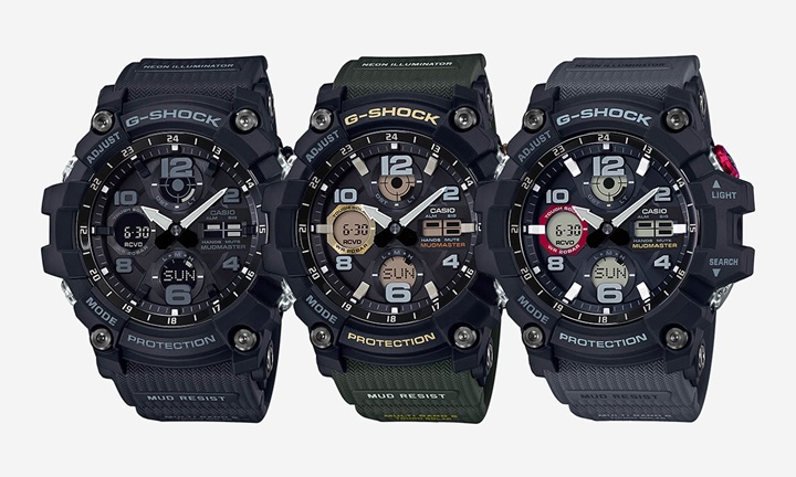 G-SHOCKから極限の陸上での使用を想定した「MUDMASTER-マッドマスター」から、防塵･防泥構造を備えた電波ソーラーのNewモデルが2018年2月発売 (Gショック ジーショック)