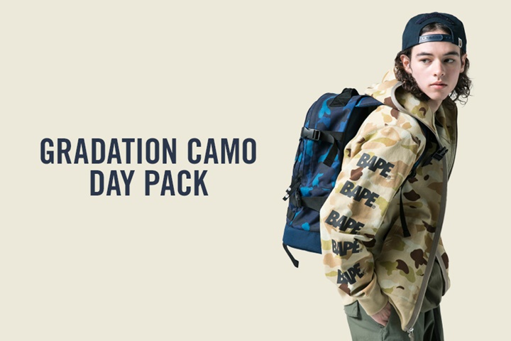 A BATHING APEからグラデーションカモを使用したデイパック「GRADATION CAMO DAY PACK」が2/10発売 (ア ベイシング エイプ)