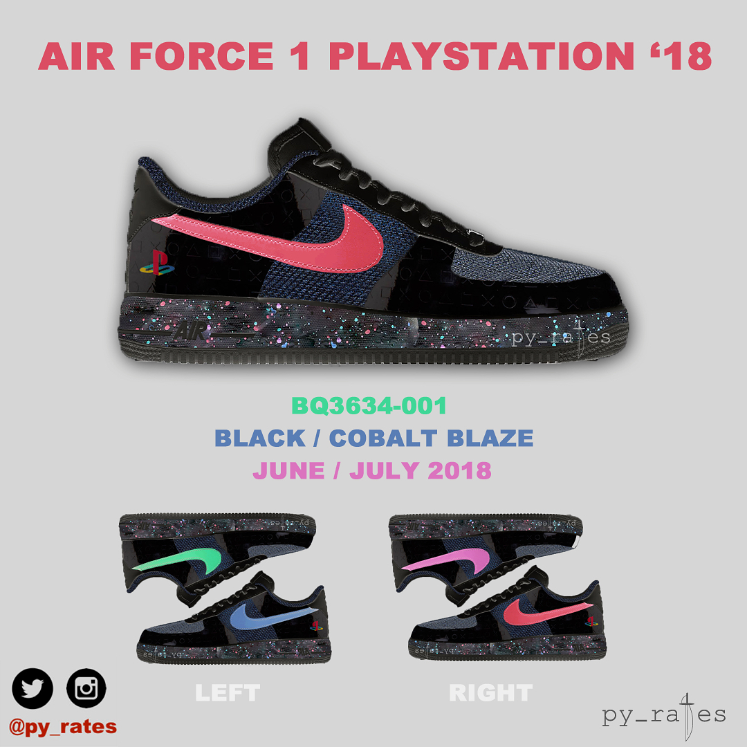 プレステ × ナイキ エア フォース 1 LOW のモックアップが登場 (NIKE AIR FORCE 1 LOW PG2 “PlayStation”) [BQ3634-001]