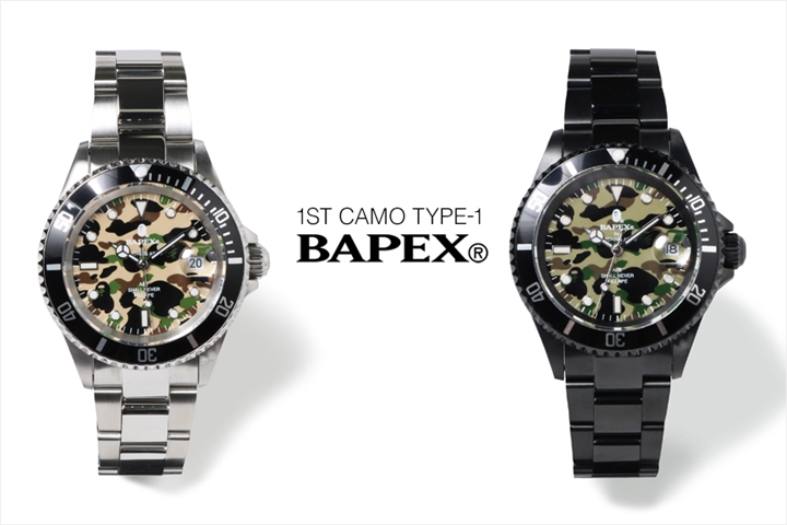 A BATHING APE オリジナルリストウォッチ「1ST CAMO TYPE 1 BAPEX」が2/10から発売 (ア ベイシング エイプ)